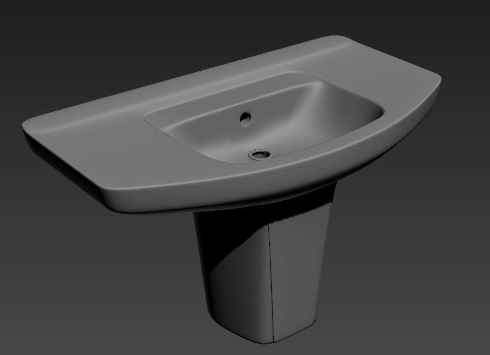 3D Half Pedestal Wash Basin Download Free MAX File Cadbull