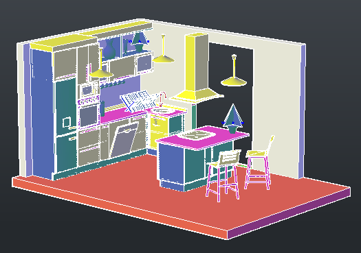 3D Modern modular kitchen design drawing - Cadbull