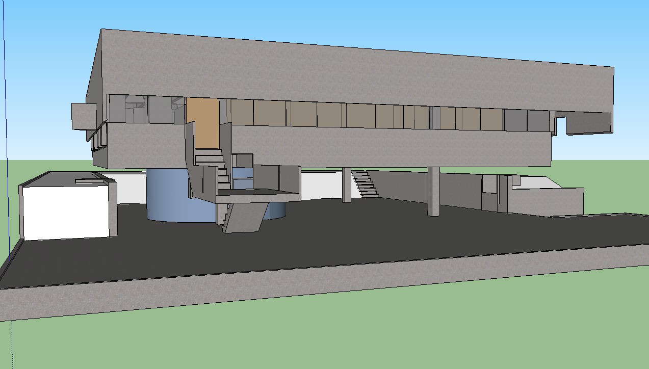 3D SKP Model Of Building Isometric Elevation Design - Cadbull