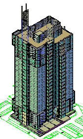 3D design of High rise 4 star hotel design drawing - Cadbull