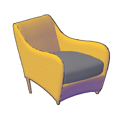 3D drawing of modern Single Sofa - Cadbull