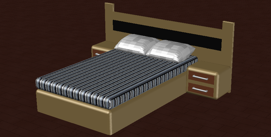 3D drawing of the single bed in autocad - Cadbull