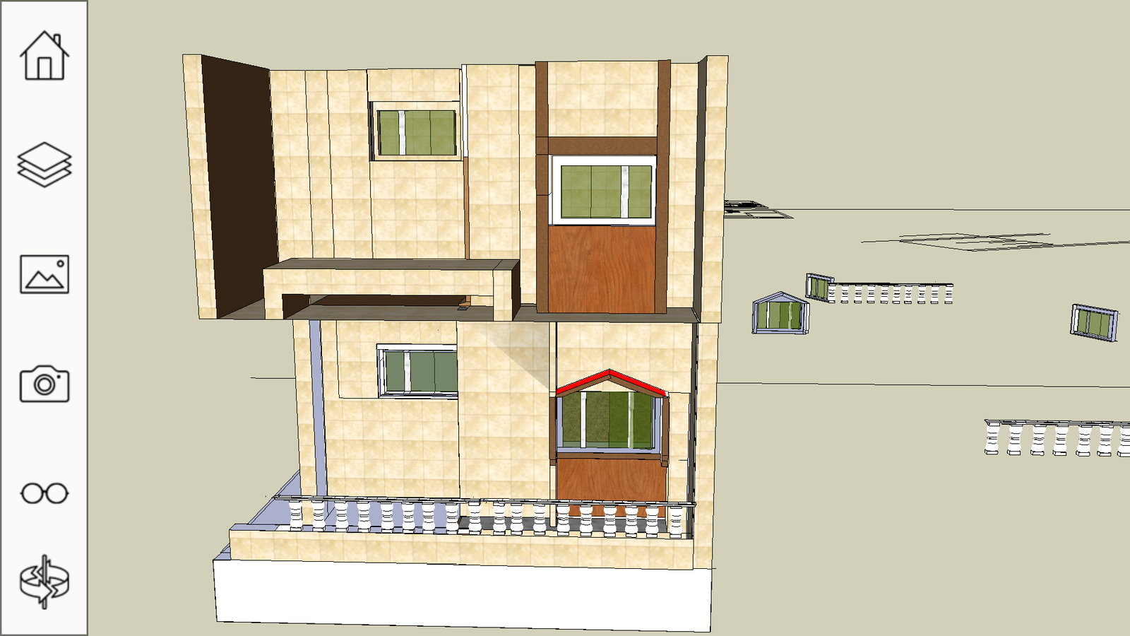 3D house bungalow Sketch up - Cadbull