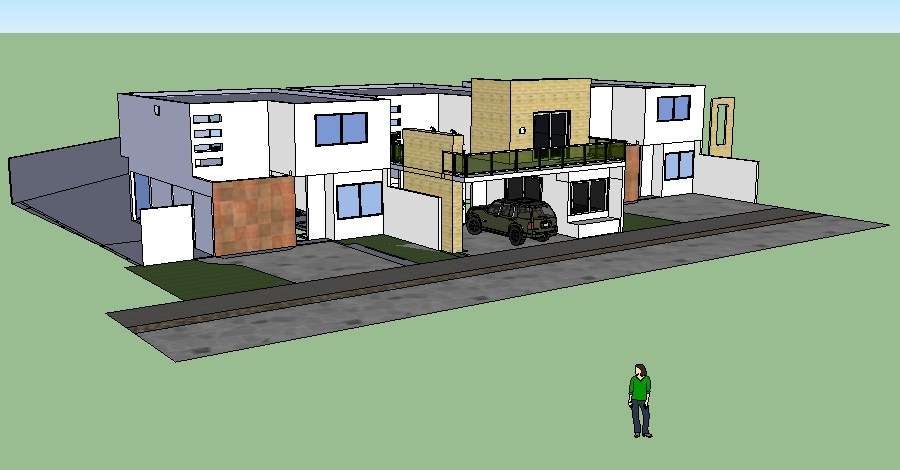 3D house design with materials specification in skp file - Cadbull