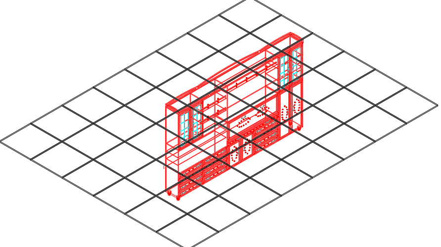 3D view of a bar furniture - Cadbull