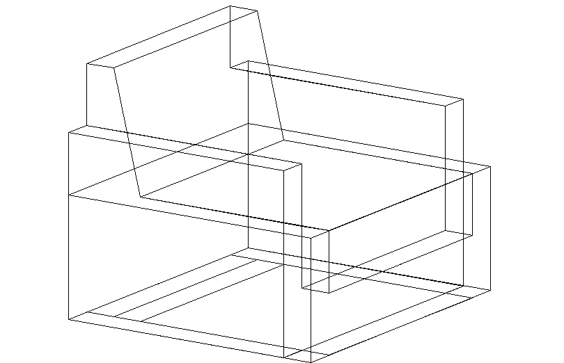 3D view of a sofa-set (3) - Cadbull