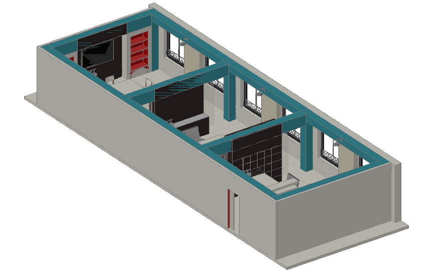 3D View Of Office Dwg File - Cadbull