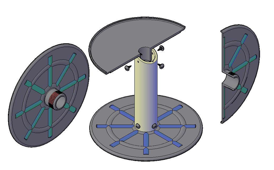 3D CAD DWG Drawing of the proposed reels assembly 266.75X209.55 ...