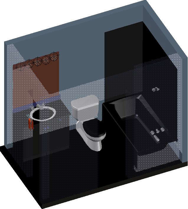3D view toilet CAD block drawing is given in this file - Cadbull