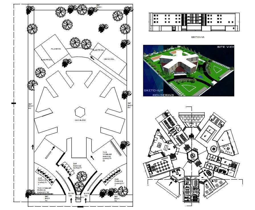 3 star hotel building plan