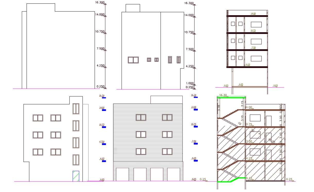 College Building Architecture Design AutoCAD Drawing - Cadbull