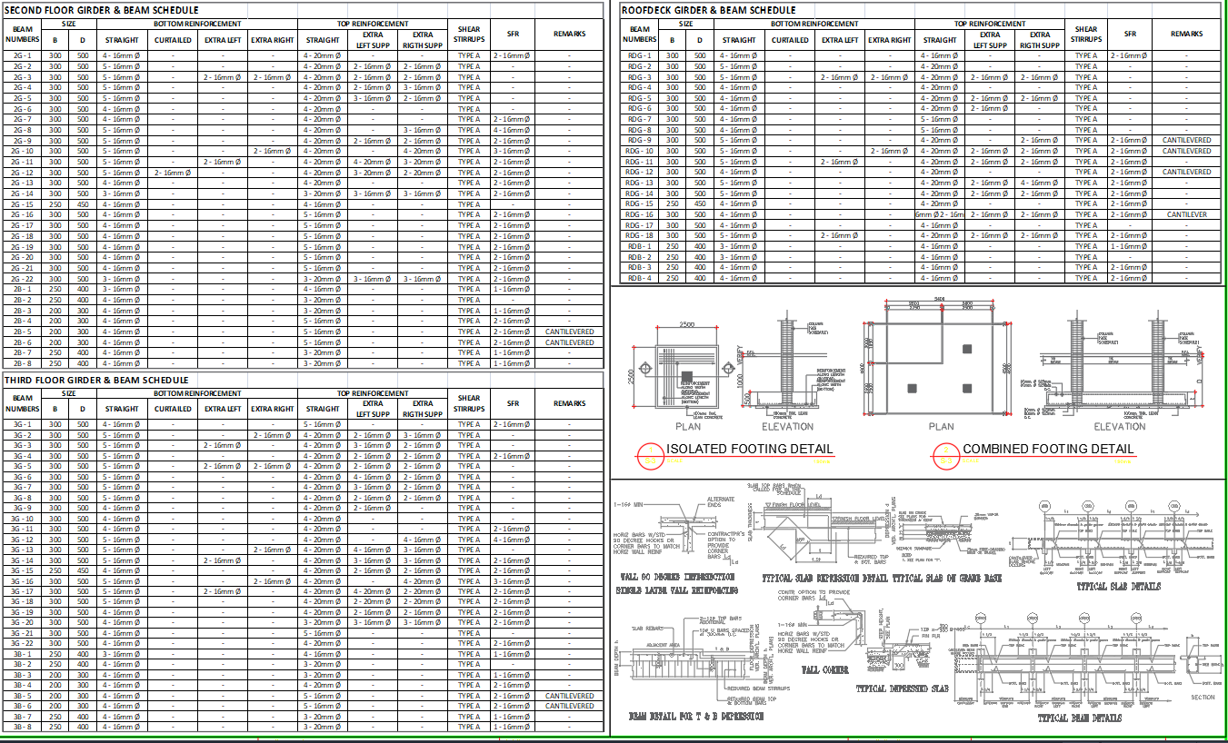 3 Storey Residence Structural Plan With Roof Deck Drawing In Dwg File Cadbull