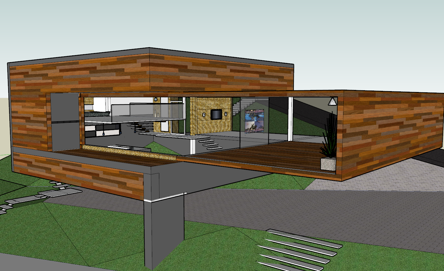 3d Beach House Elevation Design With Detailing Cadbull