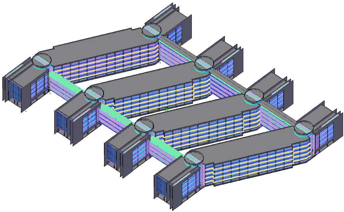 3d Commercial Building Model DWG File - Cadbull