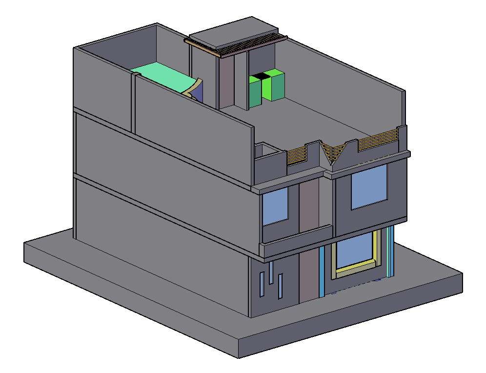  3d  House  Plan  In AutoCAD  File  Cadbull
