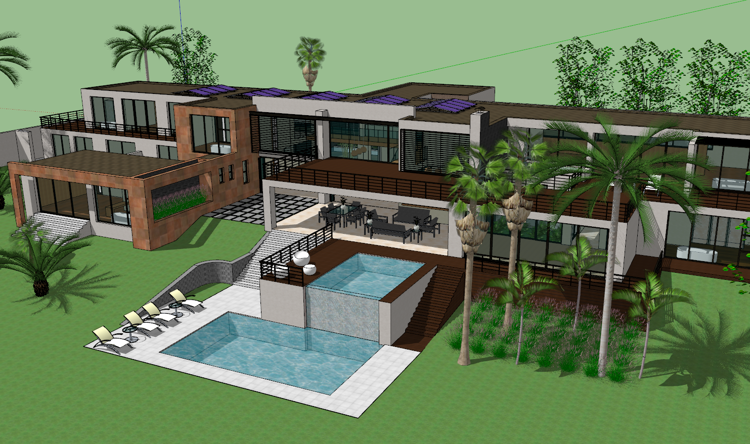 Sketchup 3d House Design Cadbull House Design Modern Villa Design ...