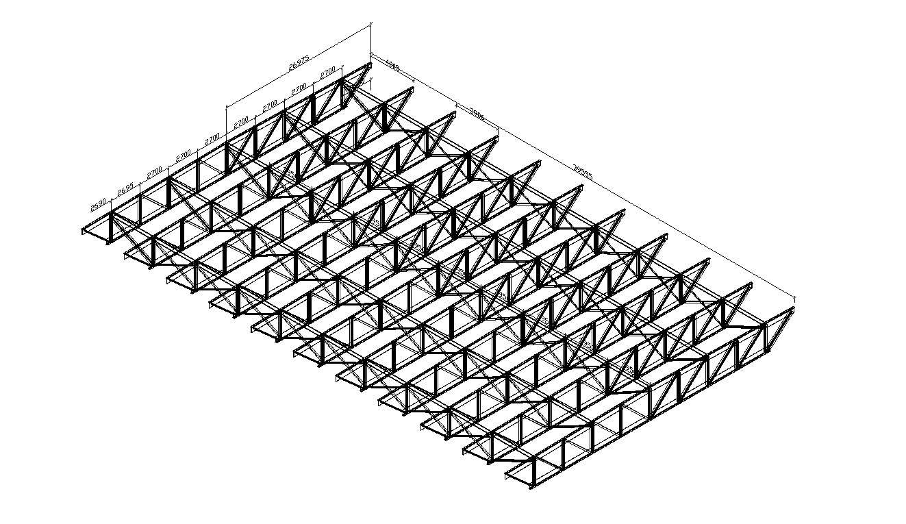 3d Truss Structure Free DWG File - Cadbull