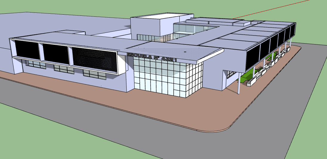 3d design of corporate building elementary model dwg file 