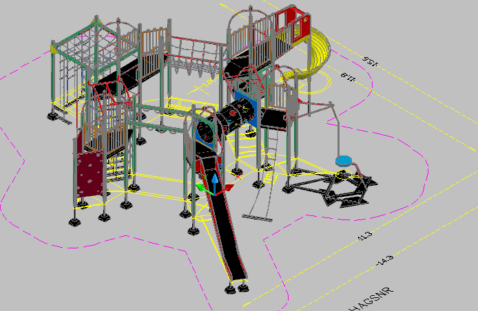 3d design of games equipment of children of park dwg file - Cadbull