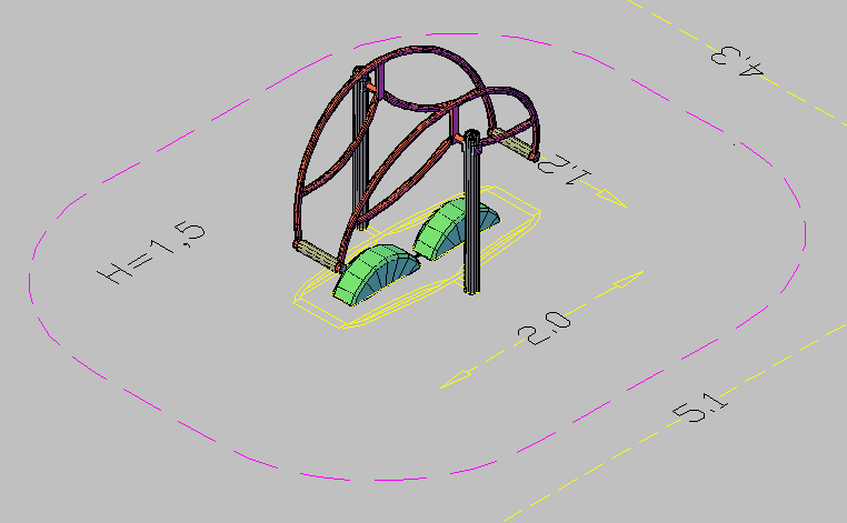 3d design of park children equipment dwg file - Cadbull