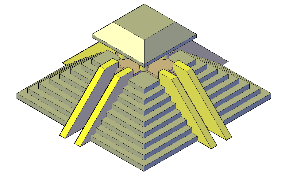 3d Elevation Of A Pyramid Cadbull