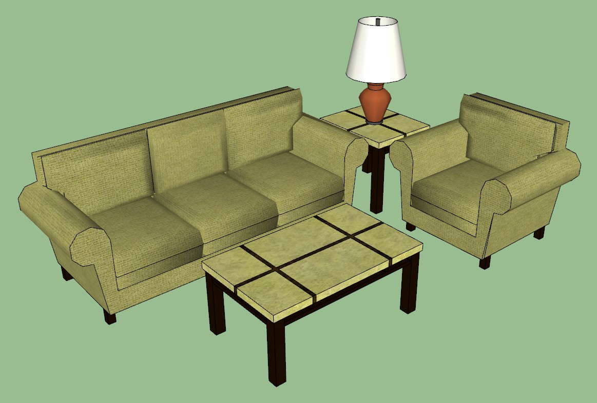 3d sofaset for furniture block with Sketchup File - Cadbull