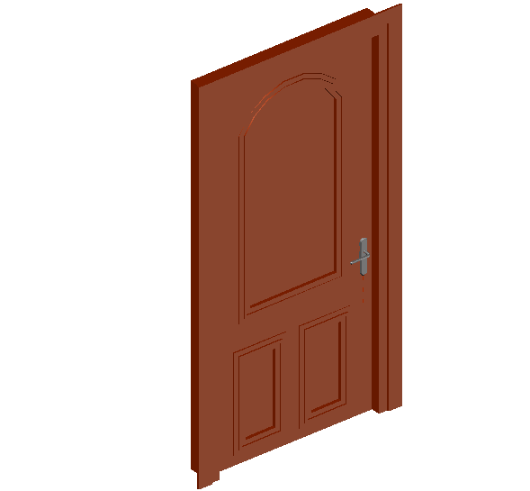 3d view of interior door - Cadbull