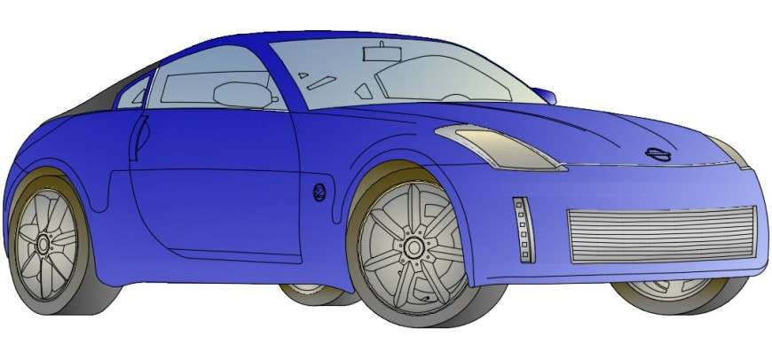 3d model of car design dwg file - Cadbull