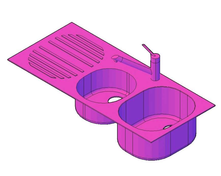 3d model of Wash-basin bathroom CAD blocks detail autocad file - Cadbull