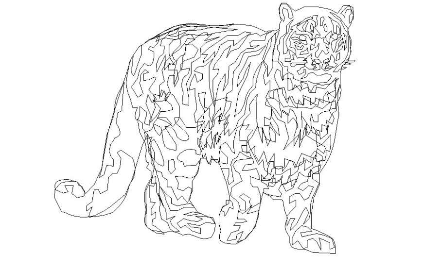 3d tiger animal blocks drawing in autocad software - Cadbull