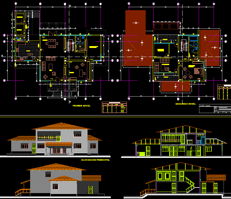 Bungalow design cad drawing is given in this cad file. Download this ...