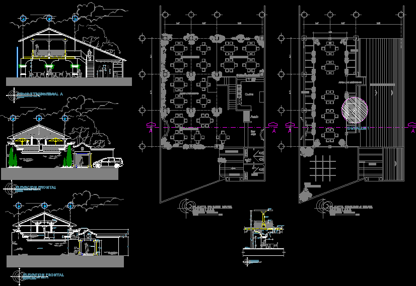 Restaurant design cad drawing is given in this cad file. Download this ...