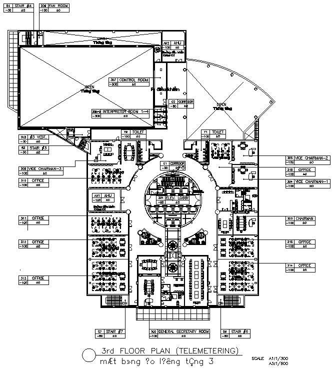 3rd floor plan of telemetering in AutoCAD 2D drawing, dwg file, CAD ...