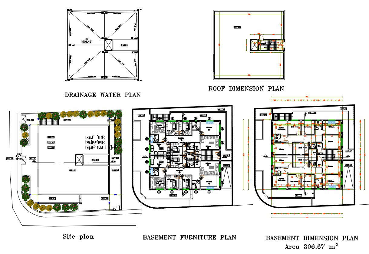 4 BHK Apartment Furniture Design And Site Plan DWG File - Cadbull