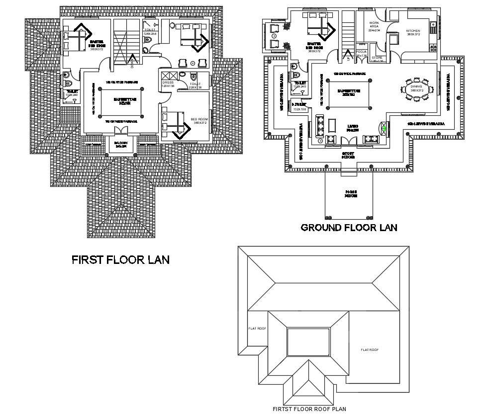 4 BHK House Plan CAD Drawing Download - Cadbull