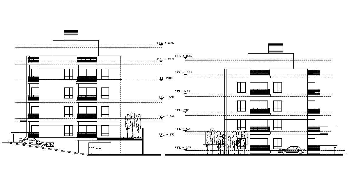 Four Story Residential Building Floors Framing Plan Structure Cad | My ...