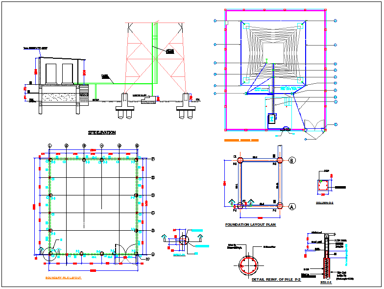 40 M Outdoor Plan Of Telecom Tower - Cadbull