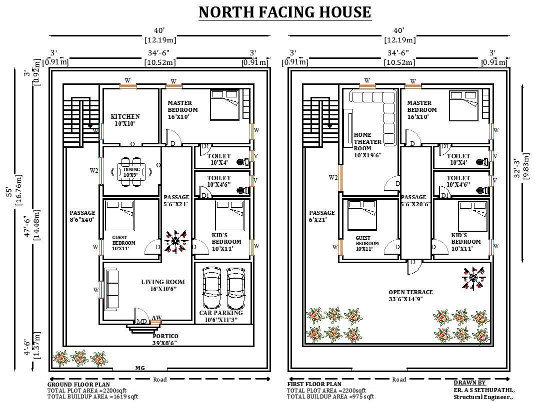 40 X55 East Facing 6bhk G 1 House Plan According To Vastu Shastra With Car Parking Download Now