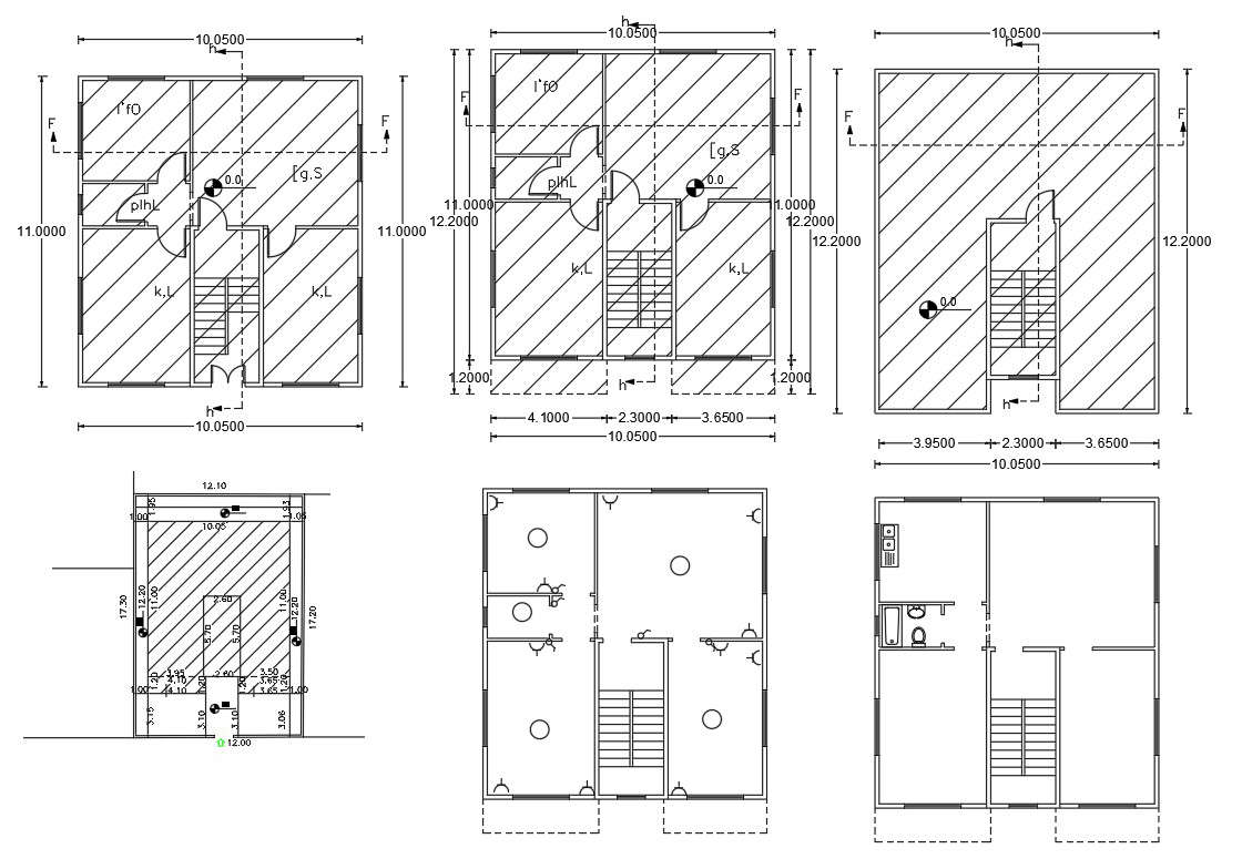 40 X 55 House Floor Plan Autocad Drawing Cadbull