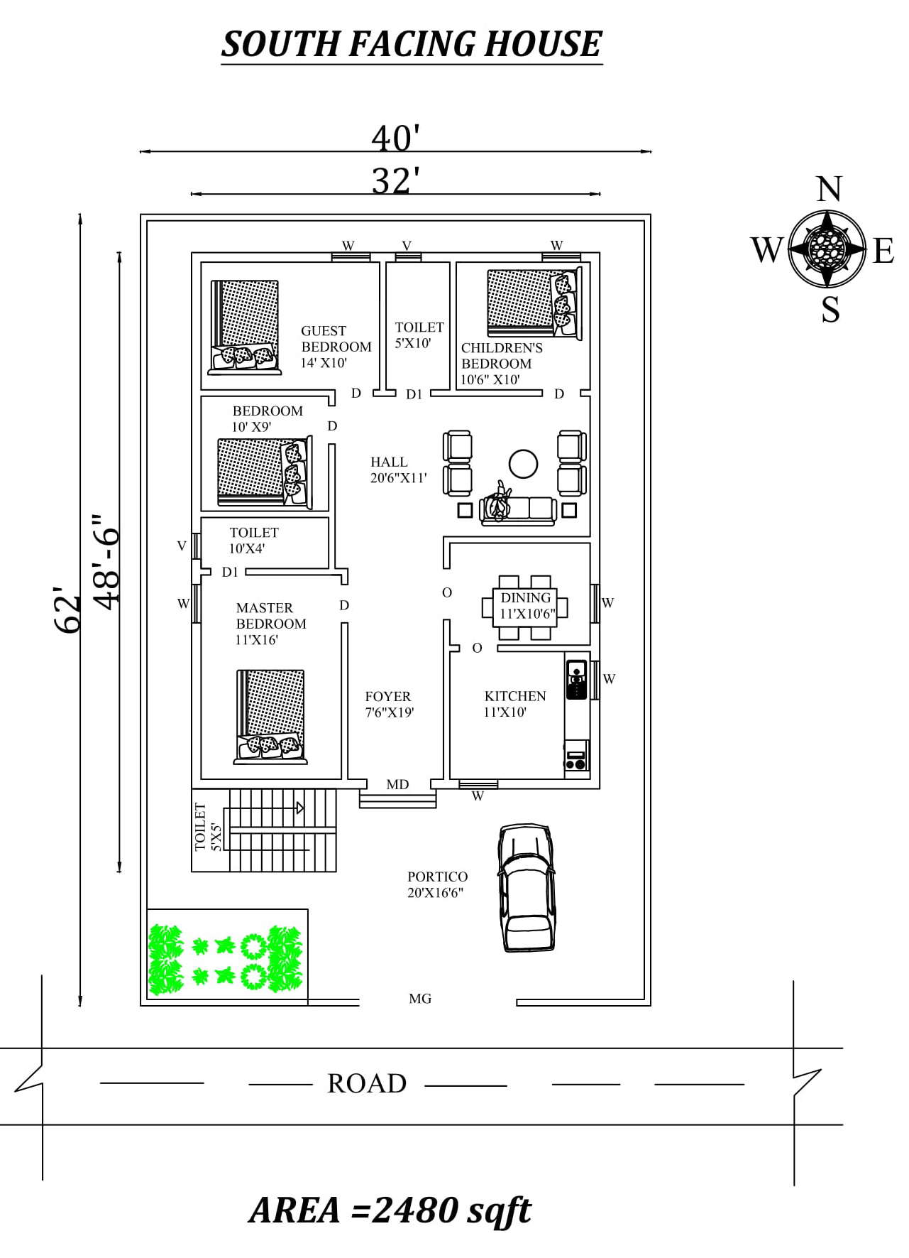 house plan design south facing