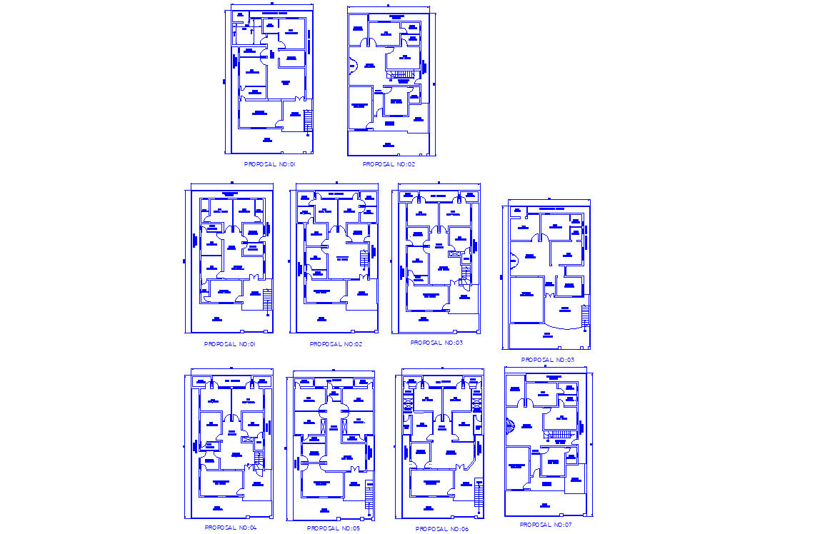 40-x70-ten-various-types-of-2bhk-house-plan-autocad-dwg-file-download-autocad-dwg-file-cadbull