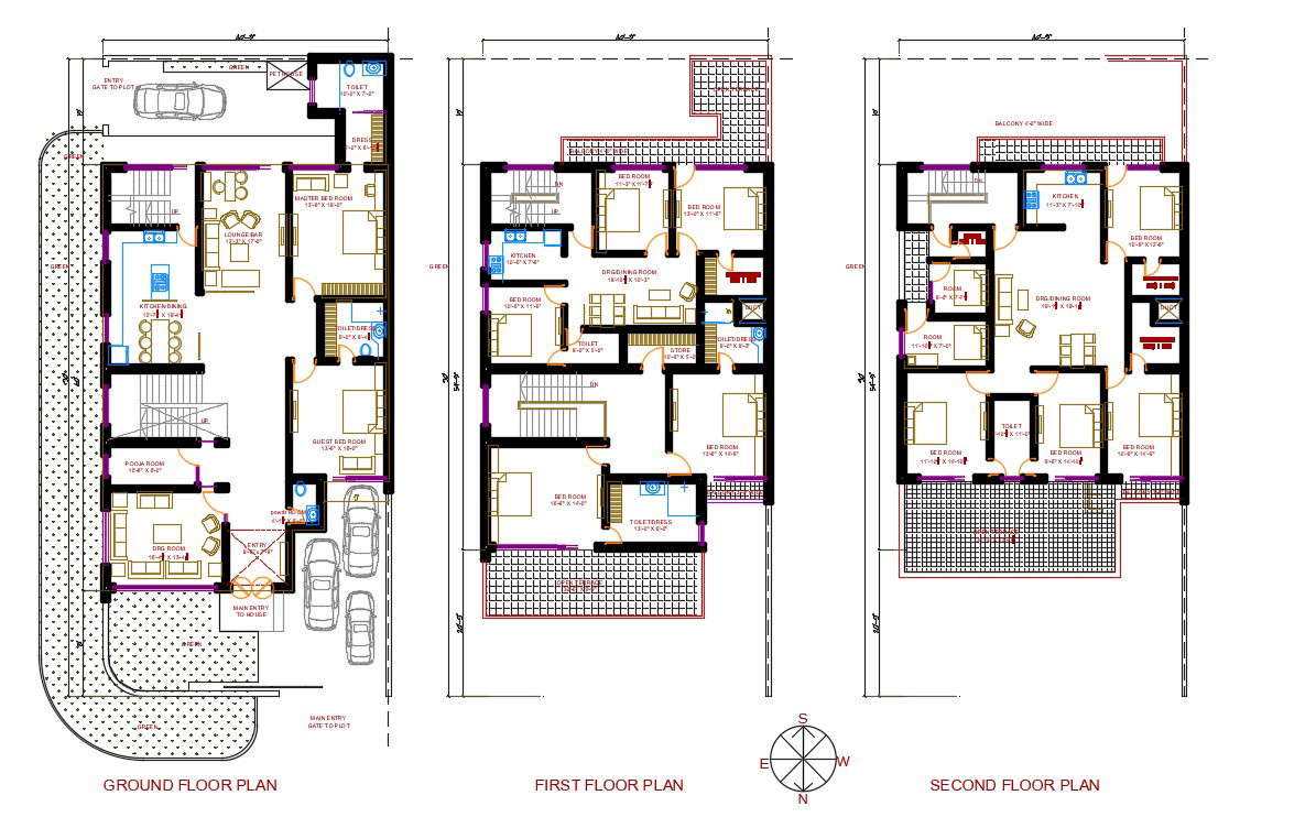 40-x-90-architecture-house-plan-north-facing-design-cadbull