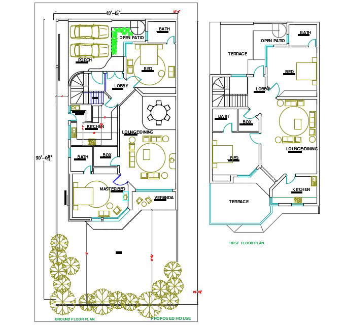 40x90 House Plan