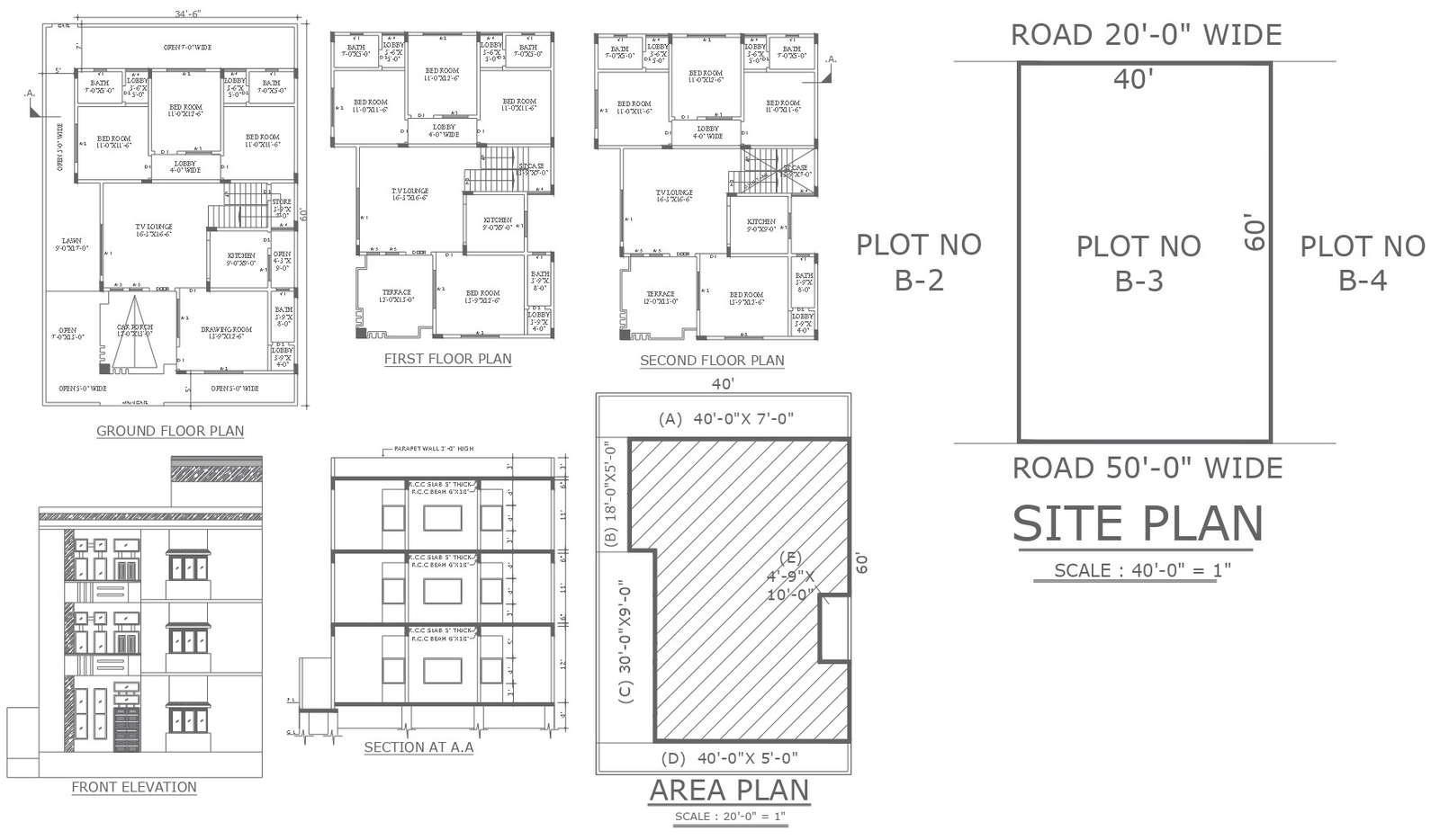 40 Feet By 60 Feet House Plan With Elevation Section Plan And All 40-feet-by-60-feet-house-plan-with-elevation-section-plan-and-all