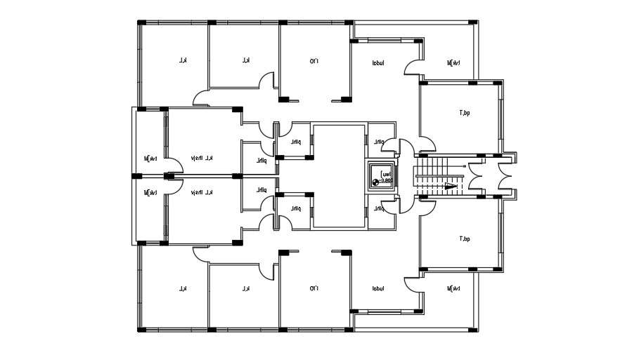 40x25 Meter 3 BHK Apartment Plan AutoCAD File - Cadbull