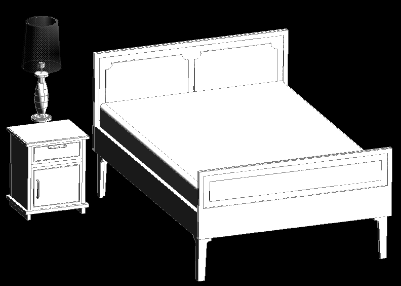 3d Double Bed cad drawing is given in this cad file. Download this cad ...