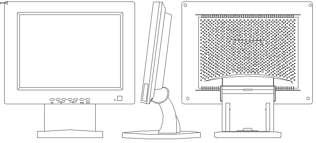 flat screen monitor 3d autocad symbol