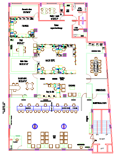 Government Office Floor Lay-out - Cadbull