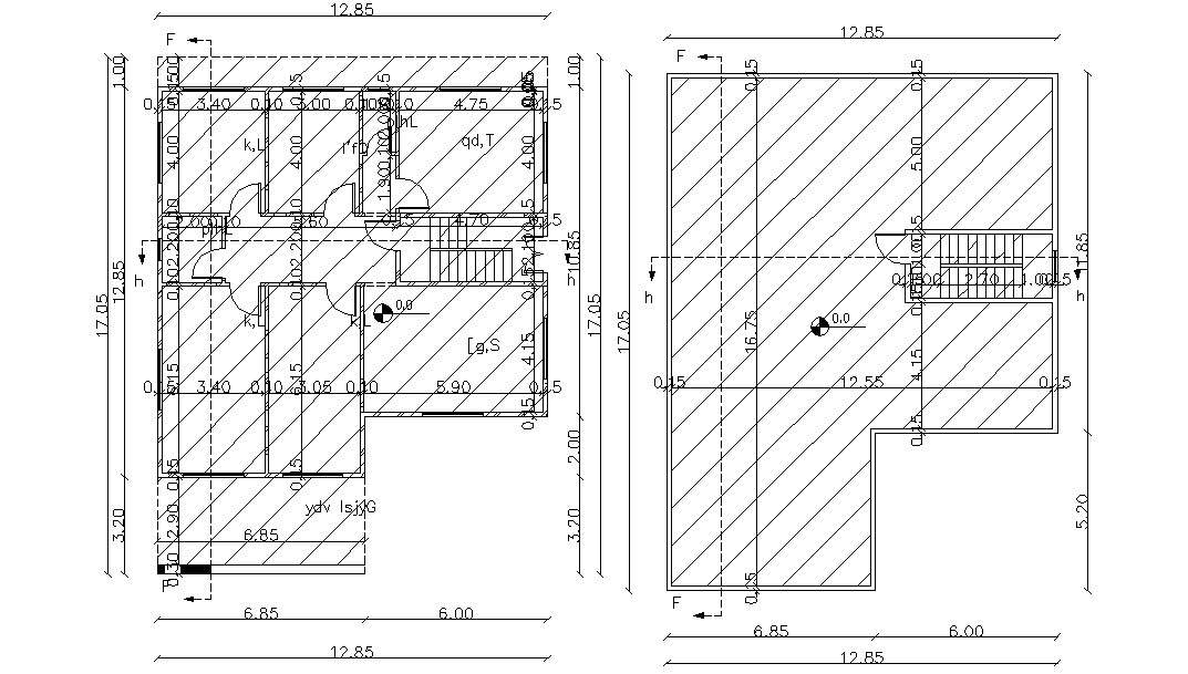 42' X 55' AutoCAD 3 BHK House Plan DWG File - Cadbull