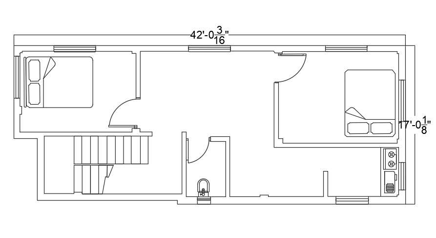 42x17-feet-2-bhk-first-floor-autocad-plan-layout-file-cadbull